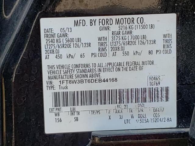 Photo 10 from auction – 2013 FORD F350 SUPER with VIN 1FT8W3BT6DEB44168