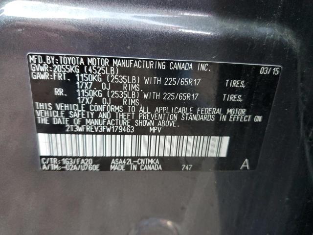 Photo 10 from auction – 2015 TOYOTA RAV4 XLE with VIN 2T3WFREV3FW179463