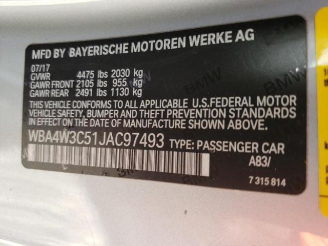 Photo 10 from auction – 2018 BMW 430I with VIN WBA4W3C51JAC97493