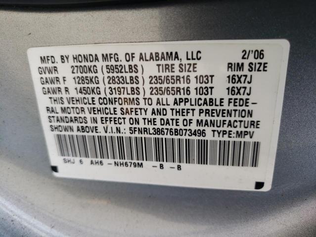 Photo 10 from auction – 2006 HONDA ODYSSEY EX with VIN 5FNRL38676B073496