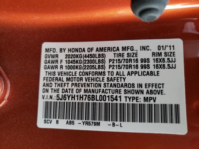 Photo 10 from auction – 2011 HONDA ELEMENT EX with VIN 5J6YH1H76BL001541