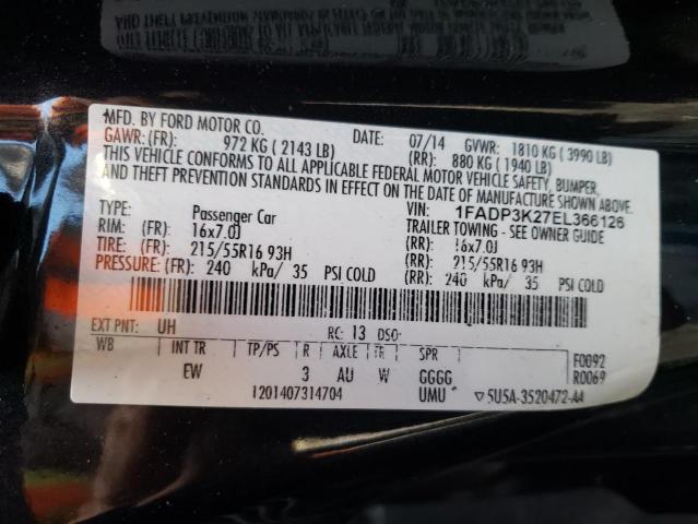 Photo 10 from auction – 2014 FORD FOCUS SE with VIN 1FADP3K27EL366126