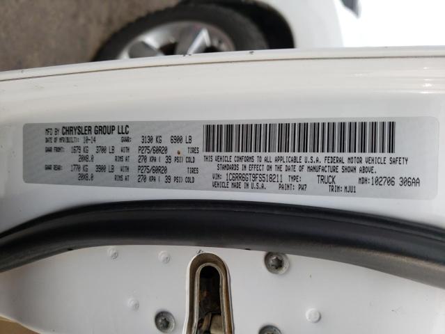Photo 10 from auction – 2015 RAM 1500 SLT with VIN 1C6RR6GT9FS518211
