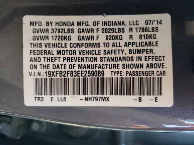 Photo 10 from auction – 2014 HONDA CIVIC EX with VIN 19XFB2F83EE259089