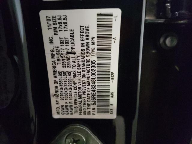 Photo 10 from auction – 2008 HONDA CRV with VIN 5J6RE48348L002305