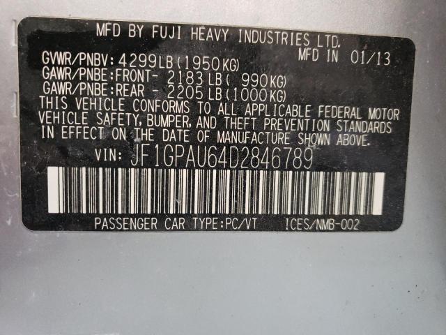 Photo 10 from auction – 2013 SUBARU IMPREZA SP with VIN JF1GPAU64D2846789
