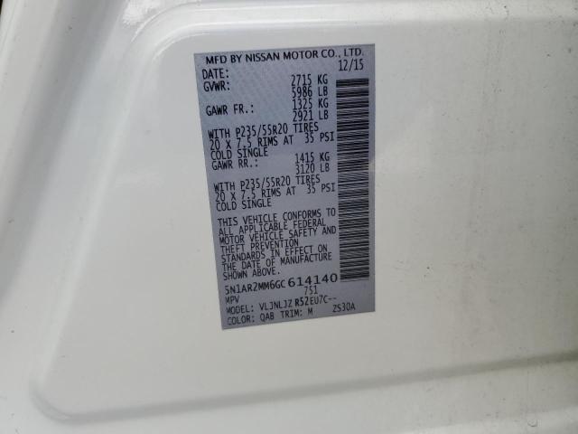 Photo 10 from auction – 2016 NISSAN PATHFINDER with VIN 5N1AR2MM6GC614140