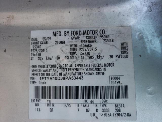 Photo 10 from auction – 2009 FORD RANGER with VIN 1FTYR10D39PA53443