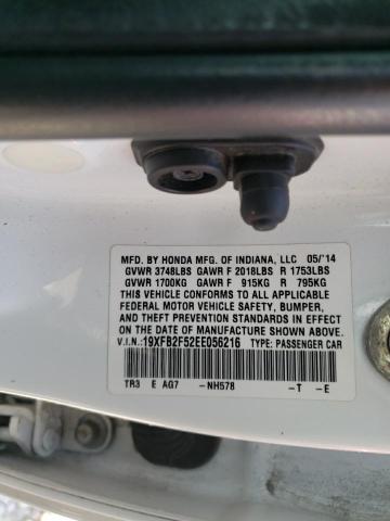 Photo 10 from auction – 2014 HONDA CIVIC LX with VIN 19XFB2F52EE056216