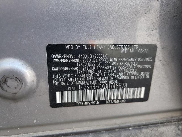 Photo 10 from auction – 2011 SUBARU FORESTER L with VIN JF2SHBECXBH748678
