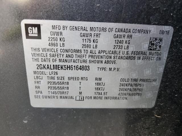 Foto 10 de la subasta – 2017 GMC TERRAIN SL con VIN 2GKALMEK5H6164803
