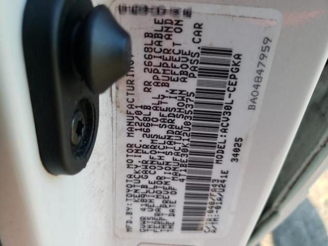 Photo 10 from auction – 2002 TOYOTA CAMRY LE with VIN 4T1BE30K12U035375