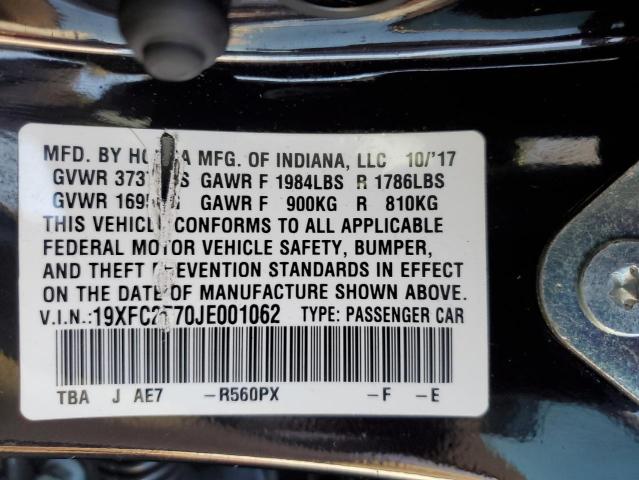 Photo 10 from auction – 2018 HONDA CIVIC EX with VIN 19XFC2F70JE001062
