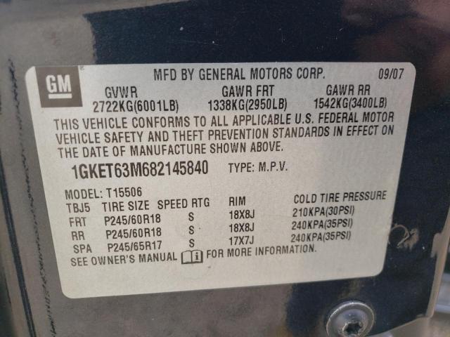 Photo 10 from auction – 2008 GMC ENVOY DENA with VIN 1GKET63M682145840