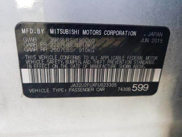 Photo 10 from auction – 2015 MITSUBISHI LANCER ES with VIN JA32U2FUXFU023305