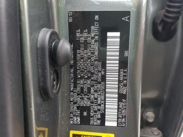 Photo 10 from auction – 2013 TOYOTA HIGHLANDER with VIN 5TDDK3EH8DS270026