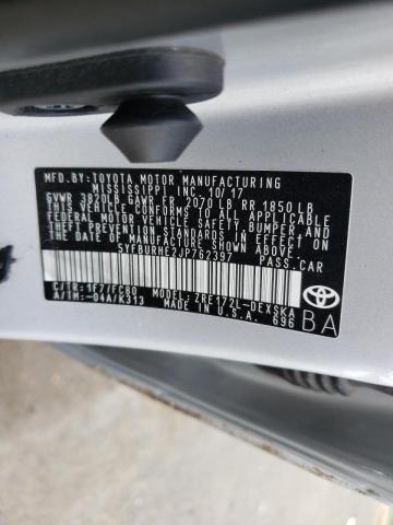 Photo 10 from auction – 2018 TOYOTA COROLLA L with VIN 5YFBURHE2JP762397