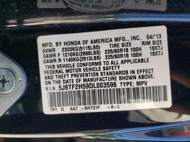 Photo 10 from auction – 2013 HONDA CROSSTOUR with VIN 5J6TF2H59DL003596