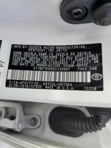 Photo 10 from auction – 2016 TOYOTA CAMRY LE with VIN 4T1BF1FK9GU129987