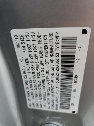 Photo 10 from auction – 2010 ACURA RDX with VIN 5J8TB2H22AA004153