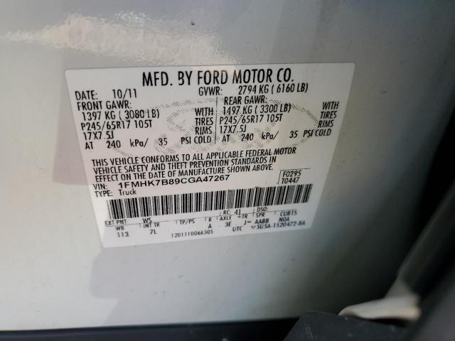 Photo 10 from auction – 2012 FORD EXPLORER with VIN 1FMHK7B89CGA47267