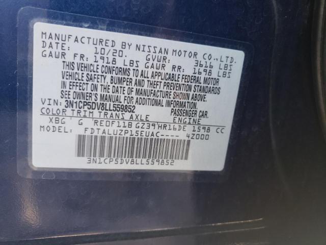 Photo 10 from auction – 2020 NISSAN KICKS SR with VIN 3N1CP5DV8LL559852
