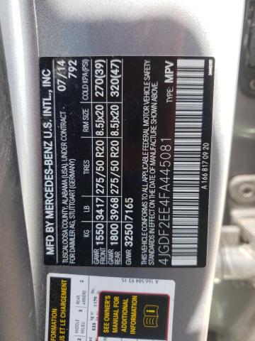 Photo 10 from auction – 2015 MERCEDES-BENZ GL 350 BLU with VIN 4JGDF2EE4FA445081