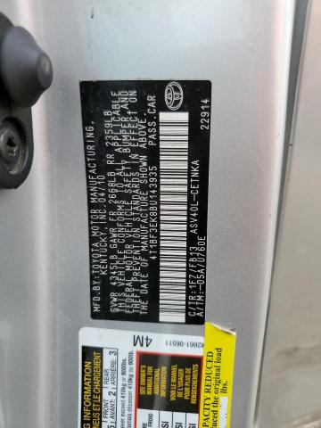 Photo 10 from auction – 2011 TOYOTA CAMRY BASE with VIN 4T1BF3EK8BU143935