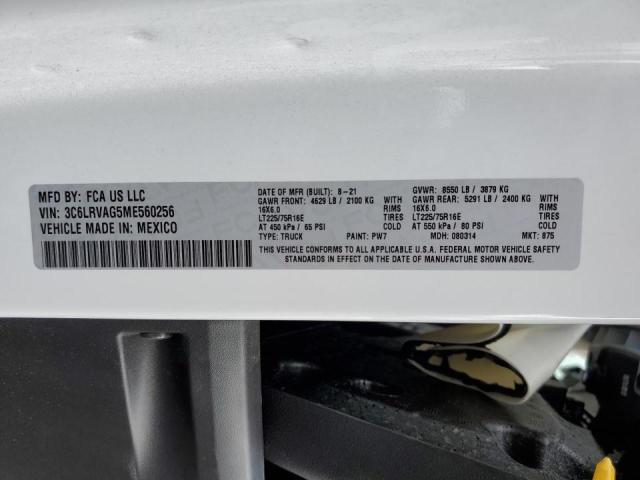 Photo 10 from auction – 2021 RAM PROMASTER with VIN 3C6LRVAG5ME560256