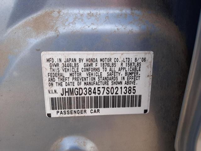 Photo 10 from auction – 2007 HONDA FIT with VIN JHMGD38457S021385