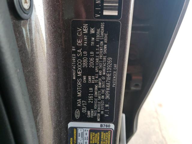 Photo 10 from auction – 2017 KIA FORTE LX with VIN 3KPFK4A7XHE139269