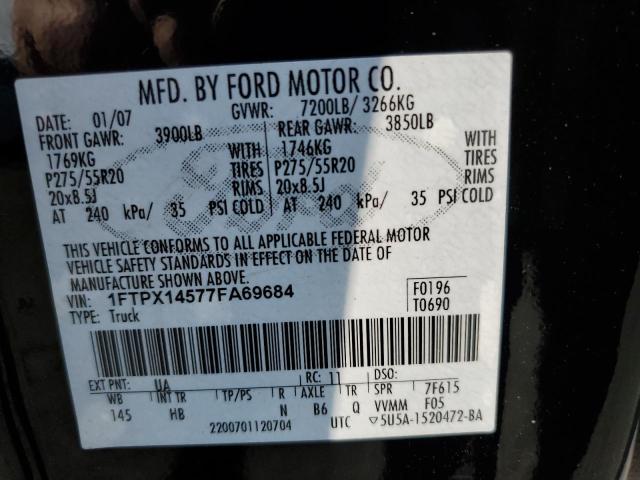 Photo 10 from auction – 2007 FORD F150 with VIN 1FTPX14577FA69684