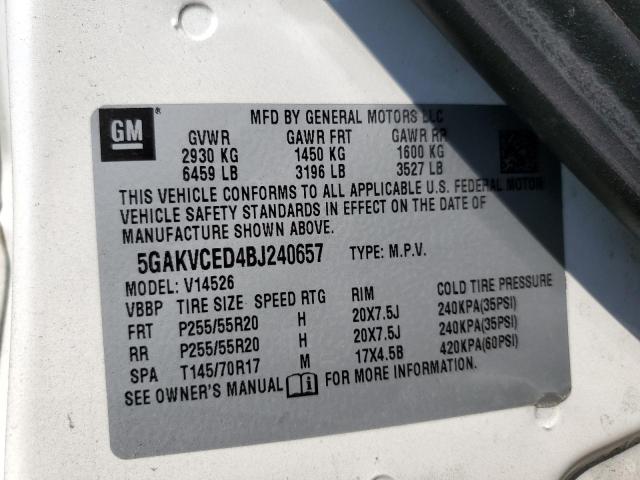 Photo 10 from auction – 2011 BUICK ENCLAVE CX with VIN 5GAKVCED4BJ240657