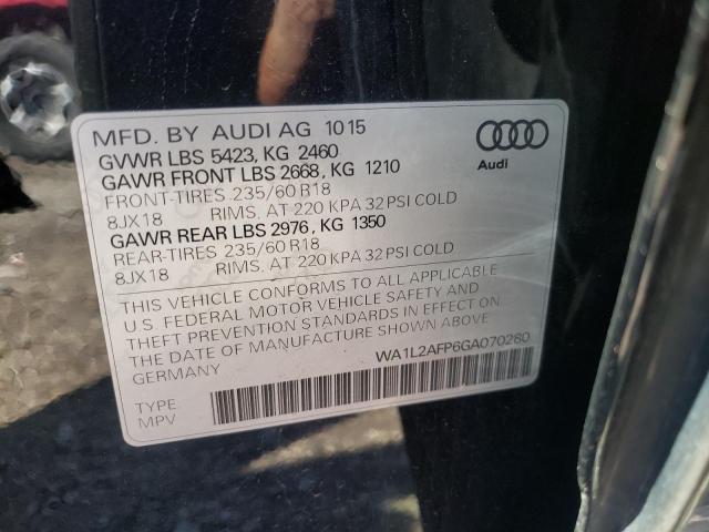 Photo 10 from auction – 2016 AUDI Q5 PREMIUM with VIN WA1L2AFP6GA070280