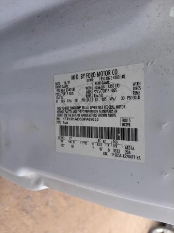 Photo 10 from auction – 2011 FORD RANGER with VIN 1FTKR1AD0BPA69853