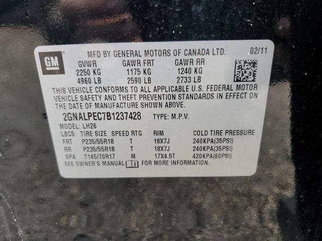 Photo 10 from auction – 2011 CHEVROLET EQUINOX LT with VIN 2GNALPEC7B1237428