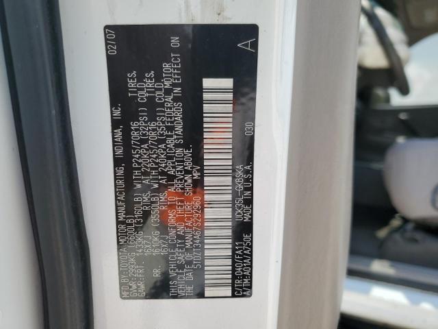 Foto 10 de la subasta – 2007 TOYOTA SEQUOIA SR con VIN 5TDZT34A67S292960