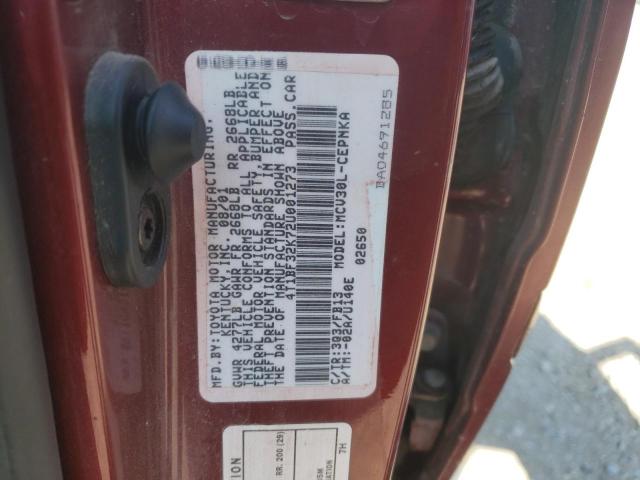 Photo 10 from auction – 2002 TOYOTA CAMRY LE with VIN 4T1BF32K72U001273