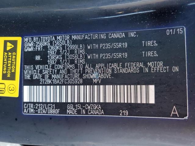 Photo 10 from auction – 2015 LEXUS RX 350 BAS with VIN 2T2BK1BA2FC305928
