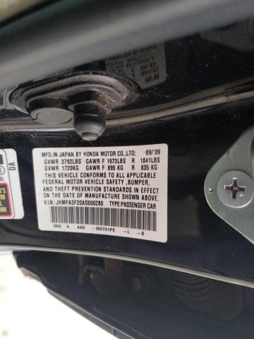 Photo 10 from auction – 2010 HONDA CIVIC HYBR with VIN JHMFA3F20AS000280