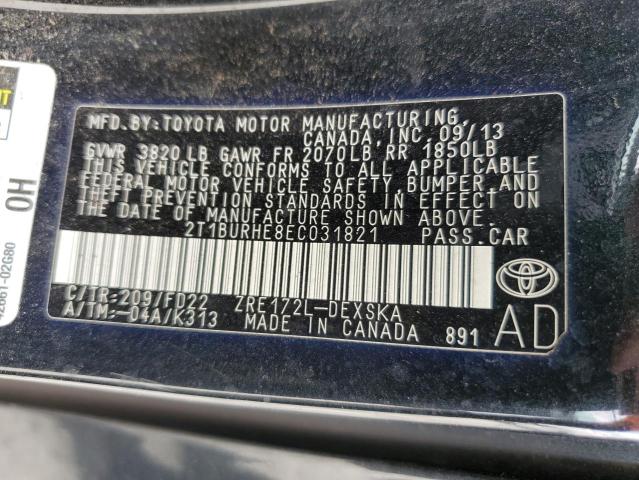 Photo 10 from auction – 2014 TOYOTA COROLLA L with VIN 2T1BURHE8EC031821