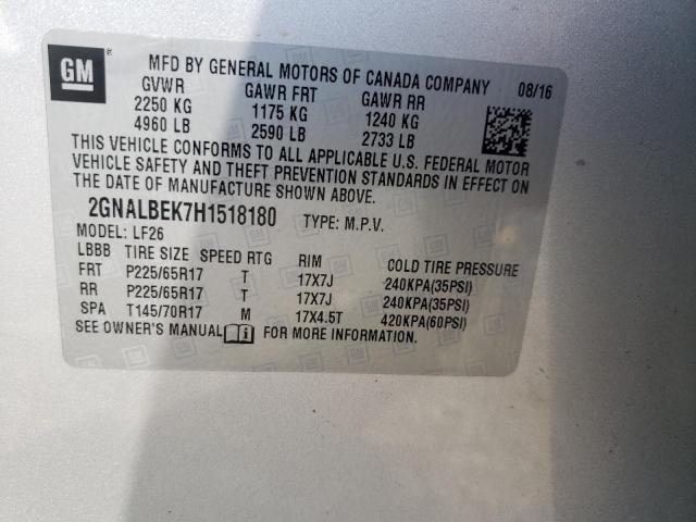 Photo 10 from auction – 2017 CHEVROLET EQUINOX LS with VIN 2GNALBEK7H1518180