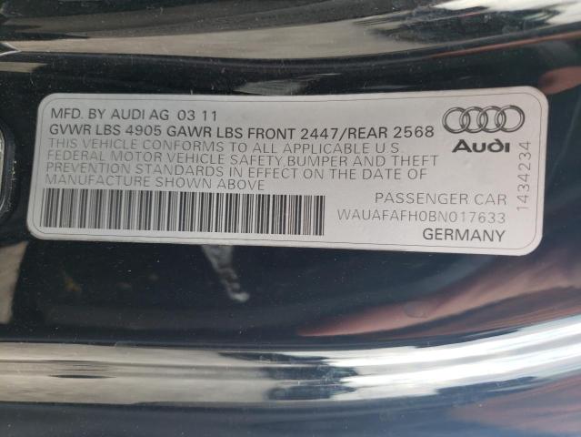 Photo 10 from auction – 2011 AUDI A5 PREMIUM with VIN WAUAFAFH0BN017633