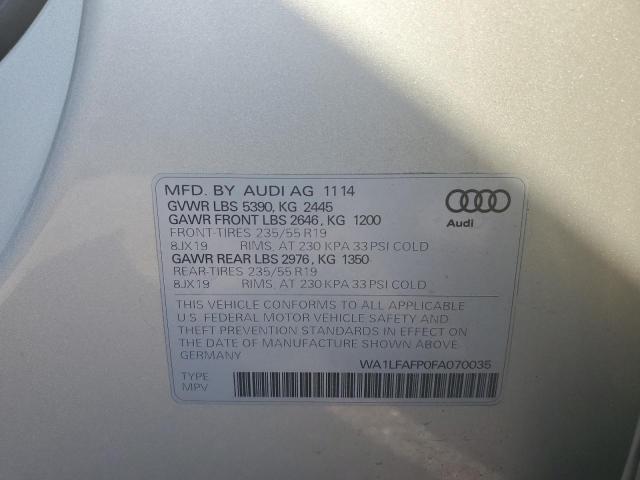 Photo 10 from auction – 2015 AUDI Q5 PREMIUM with VIN WA1LFAFP0FA070035