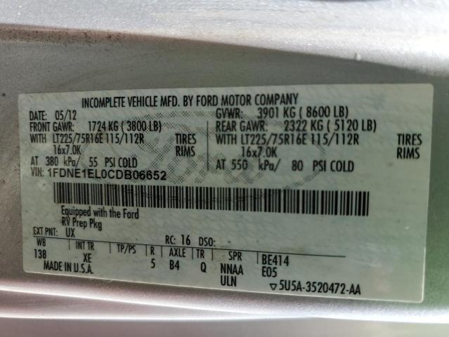 Photo 10 from auction – 2012 FORD ECONOLINE with VIN 1FDNE1EL0CDB06652