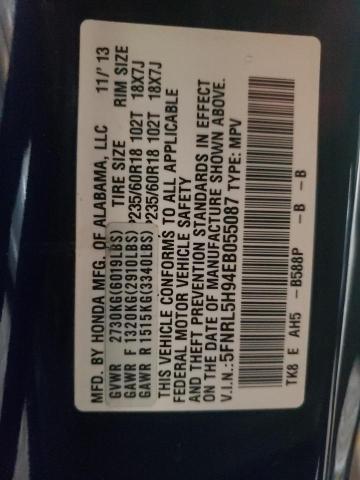 Photo 10 from auction – 2014 HONDA ODYSSEY TO with VIN 5FNRL5H94EB055087
