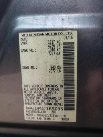 Photo 10 from auction – 2016 NISSAN ALTIMA 2.5 with VIN 1N4AL3AP5GC165095
