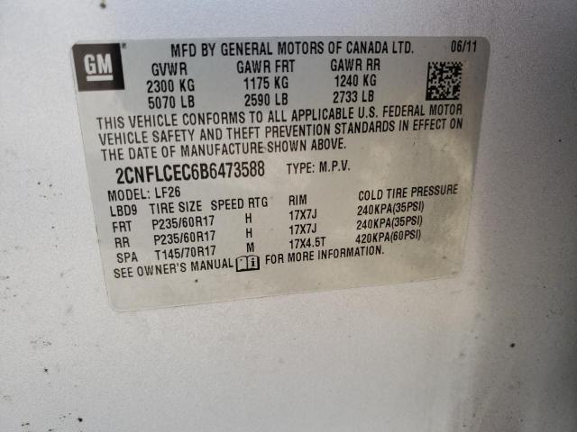 Photo 10 from auction – 2011 CHEVROLET EQUINOX LS with VIN 2CNFLCEC6B6473588