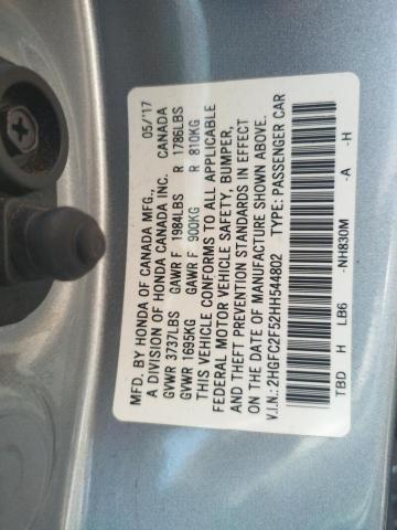 Photo 10 from auction – 2017 HONDA CIVIC LX with VIN 2HGFC2F52HH544802
