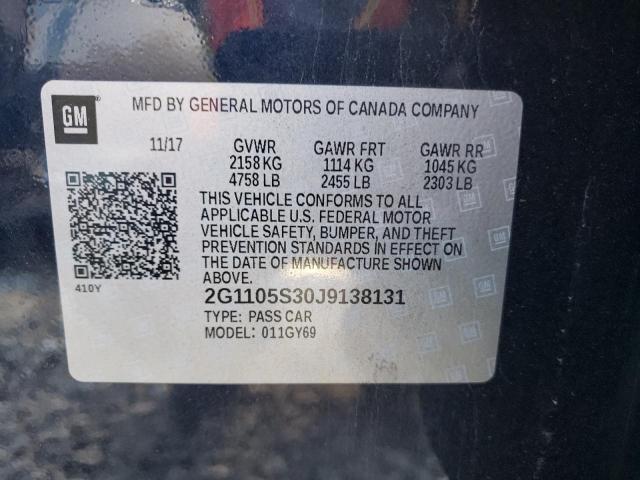 Photo 10 from auction – 2018 CHEVROLET IMPALA LT with VIN 2G1105S30J9138131